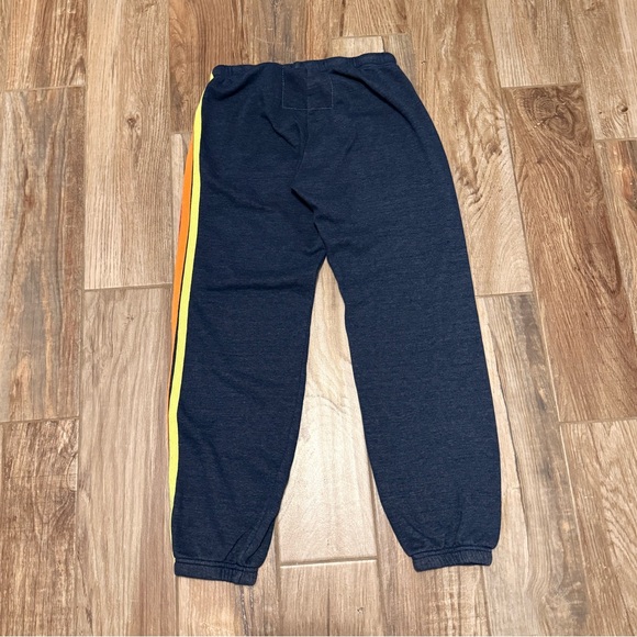 Aviator Nation Navy Neon Rainbow 5 Stripe Sweatpants - Picture 4 of 8